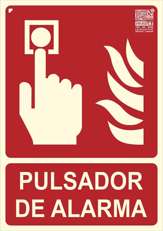 SEÑAL PULSADOR ALARMA CLASE B 29,7X21 CM